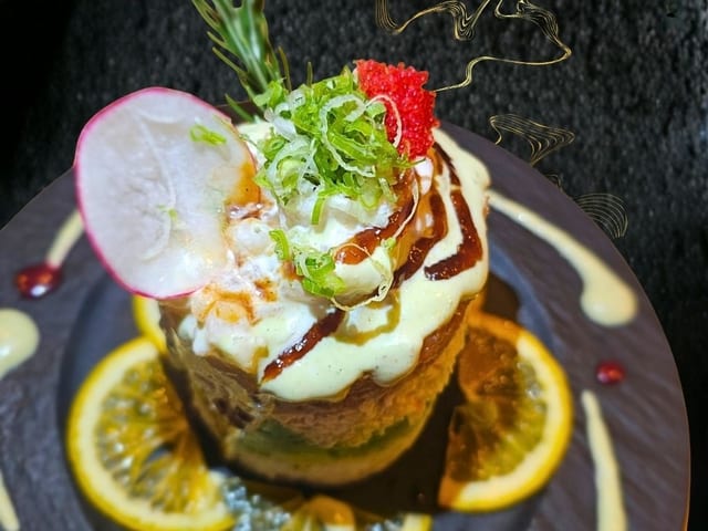Creamy Scallop Tower.